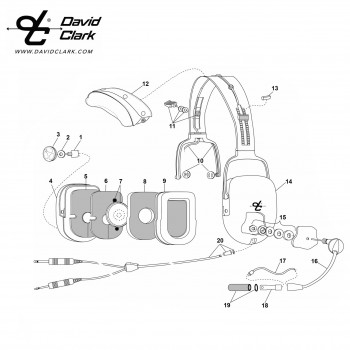 DAVID CLARK PARTS MIC COVER PROTECTOR 40062G-02