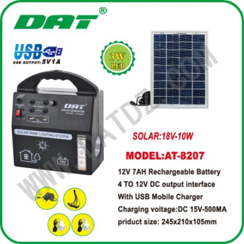 DAT KIT CAMPING ILUMINACAO SOLAR AT8207