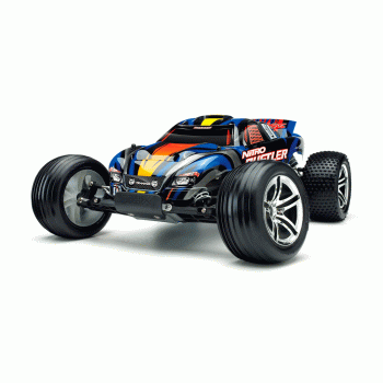 CARRO TRAXXAS 1/10 NITRO RUSTLER 2WD RTR TQI TSM BLUE 44096-3