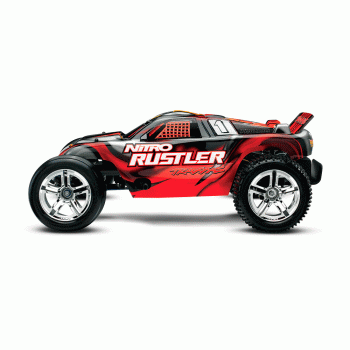 CARRO TRAXXAS 1/10 NITRO RUSTLER 2WD RTR TQI TSM RED 44096-3