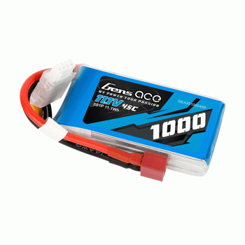 GENS ACE 11.1V 1000MAH 45C 3S DEANS PLUG