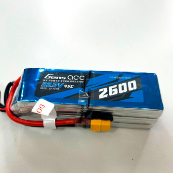 GENS ACE 22.2V 2600MAH 45C LIPO XT60 PLUG