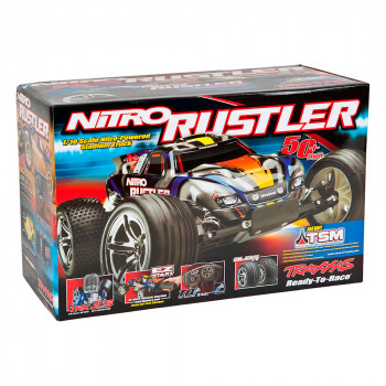 CARRO RUSTLER NITRO TRAXXAS RTR SILVER/BLUE 440963