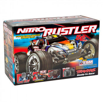 CARRO RUSTLER NITRO TRAXXAS RTR SILVER/RED 440963