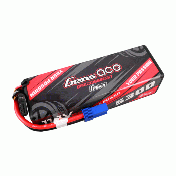 GENS ACE 11.1V 5300MAH 60C 3S HARDCASE G-TECH LIPO 15# EC5 PLUG