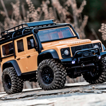 CARRO TRAXXAS 1/18 TRX-4M LAND ROVER DEFENDER CRAWLER RTR TAN 97054-1