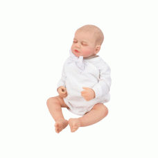 BONECO BABY REBORN V-022 ROUPA BRANCA RN OLHO FECHADO 48CM (SILICONE)