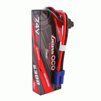 GENS ACE 7.4V 5300MAH 60C 2S G-TECH HARDCASE 24# EC5 PLUG (RC CAR)