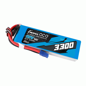 GENS ACE 11.1V 3300MAH 45C 3S G-TECH EC3 PLUG