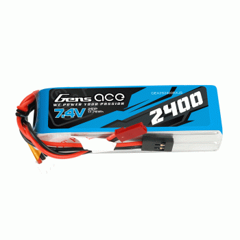 GENS ACE 7.4V 2400MAH 2S RX LIPO JST-SYP PLUG (FUTABA)