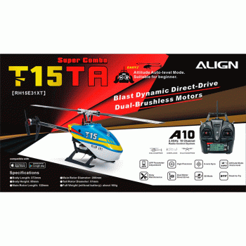 HELICOPTERO ALIGN T15 TA SUPER COMBO ELECTRIC BLUE RH15E31XT