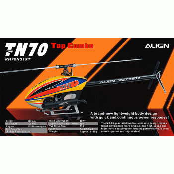 HELICOPTERO ALIGN TN70 TOP COMBO NITRO RH70N31XT