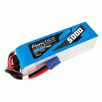 GENS ACE 22.2V 5000MAH 45C 6S LIPO G-TECH EC5 PLUG