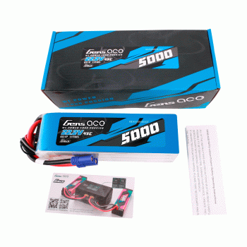 GENS ACE 22.2V 5000MAH 45C 6S LIPO G-TECH EC5 PLUG