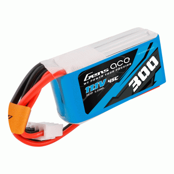 GENS ACE 11.1V 300MAH 45C 3S LIPO JST PLUG