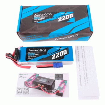 GENS ACE 11.1V 2200MAH 60C 3S G-TECH LIPO EC3 PLUG