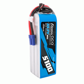 GENS ACE 22.2V 5100MAH 80C 6S LIPO G-TECH EC5 PLUG