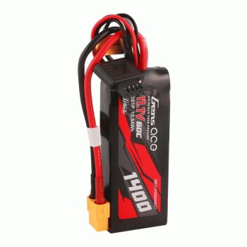 GENS ACE 11.1V 1400MA 60C 3S G-TECH LIPO XT60 PLUG