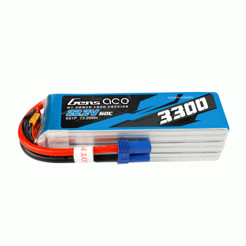 GENS ACE 22.2V 3300MAH 60C 6S LIPO EC5 PLUG