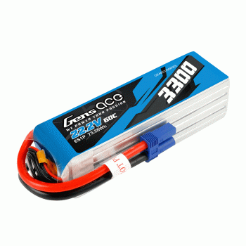 GENS ACE 22.2V 3300MAH 60C 6S LIPO EC5 PLUG