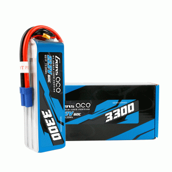 GENS ACE 22.2V 3300MAH 60C 6S LIPO EC5 PLUG