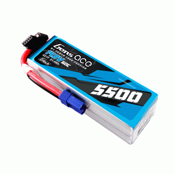 GENS ACE 14.8V 5500MAH 60C 4S G-TECH LIPO EC5 PLUG