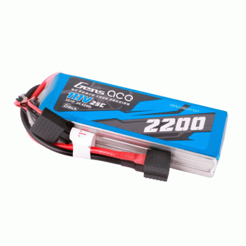 GENS ACE 11.1V 2200MAH 25C 3S G-TECH LIPO XT60 PLUG ADAPTER EC3/DEANS