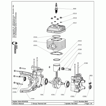 VITTORAZI ATOM80 PISTON RING GS10 CHROMED AT013