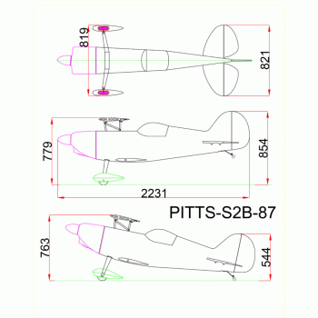 AVIAO PILOT RC PITTS S2B 87