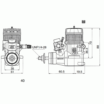 MOTOR OS 46FX 15460 W/ESCAPE (RARO)