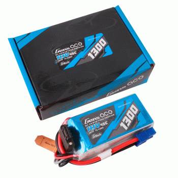 GENS ACE 11.1V 1300MAH 45C 3S G-TECH LIPO EC3 PLUG