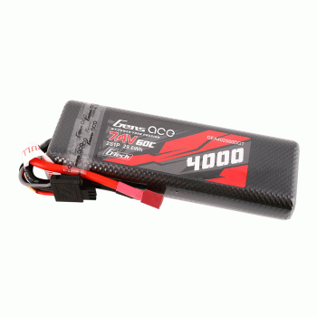 GENS ACE 7.4V 4000MAH 60C 2S HARDCASE G-TECH LIPO 8# DEANS PLUG