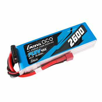 GENS ACE 14.8V 2600MAH 45C 4S G-TECH LIPO DEANS PLUG