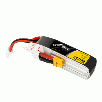 GENS ACE TATTU 11.1V 450MAH 75C 3S LIPO XT30 PLUG (LONG F/ H FRAME)