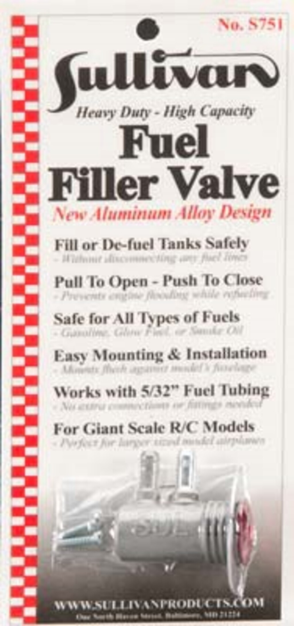 SULLIVAN FUEL FILTER VALVE 751